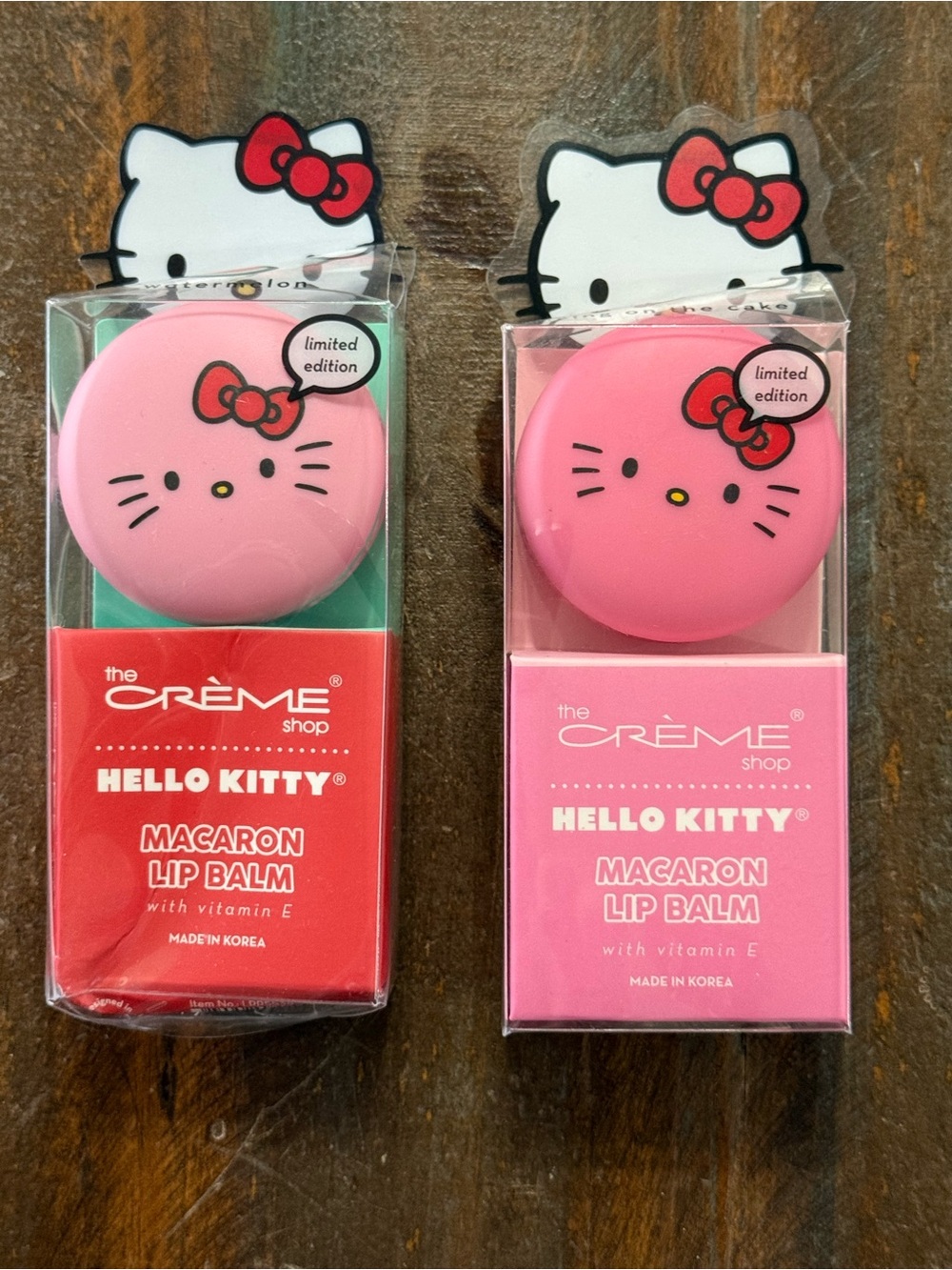 The Crème Shop x Hello Kitty Set 2 Ltd Edition Macaron Lip Balm NIB